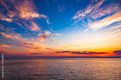 amazing sunset background over sea © Melinda Nagy