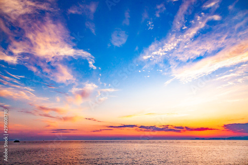 amazing sunset background over sea © Melinda Nagy
