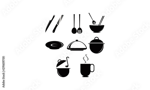 cook equipment tools logo set