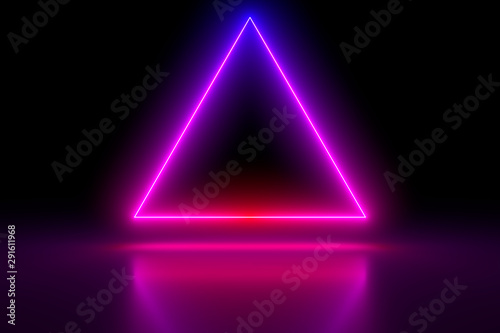 Colored luminous geometric shape on a black background.