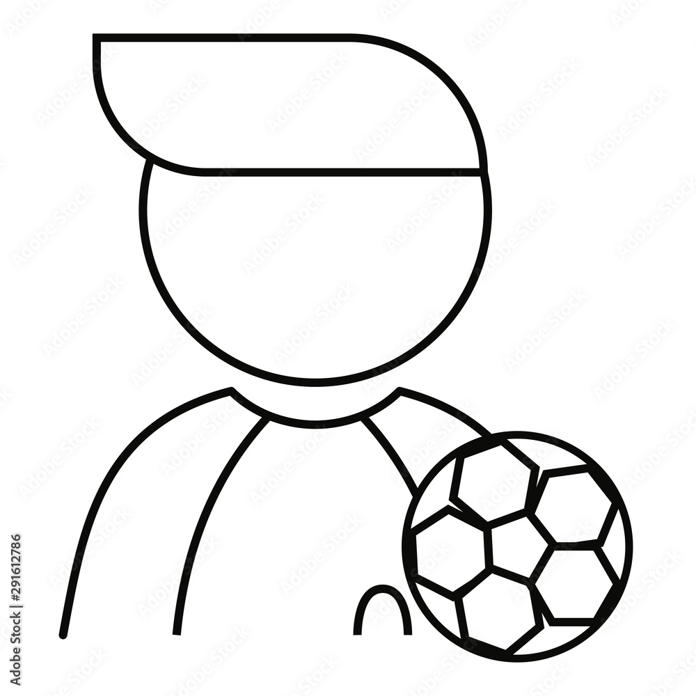 Obraz premium Football soccer avatar player vector illustration in black and white.