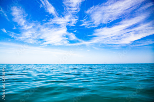 amazing sea and blue sky background