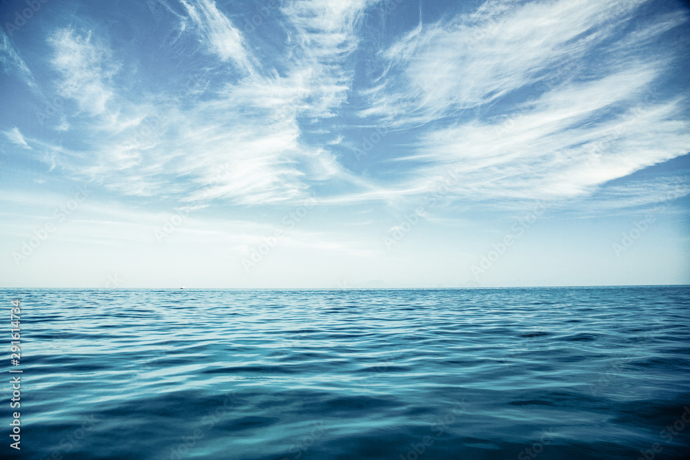 amazing sea and blue sky background