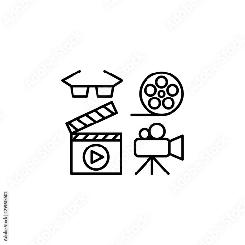 Cinematics, camera icon. Element of university thin line icon