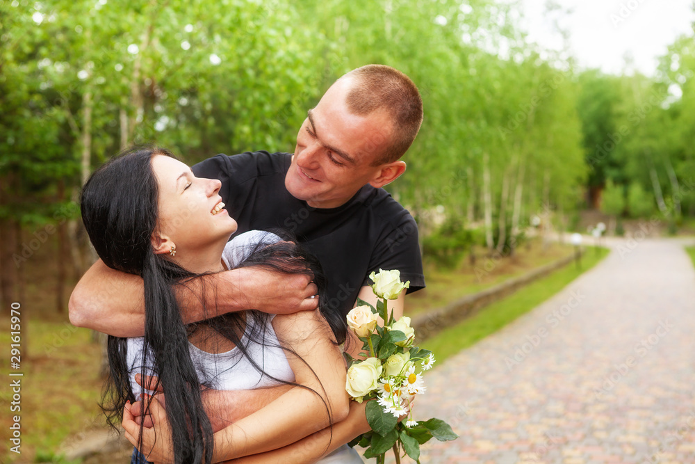 Fototapeta premium Loving young couple in park