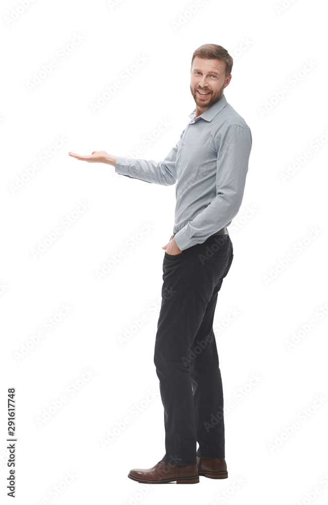 rear view. smiling business man looking at copy space rear view. smiling business man looking at copy space