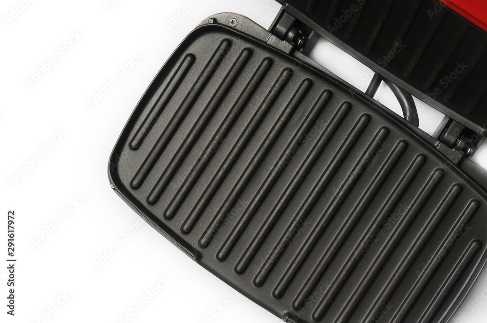 Electric grill for home use on a white background Electric grill for home use on a white background