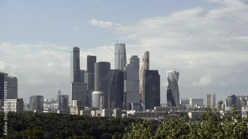 Lockdown: Moscow Skyscrapers Standing Tall on a Cloudy Day Lockdown: Moscow Skyscrapers Standing Tall on a Cloudy Day