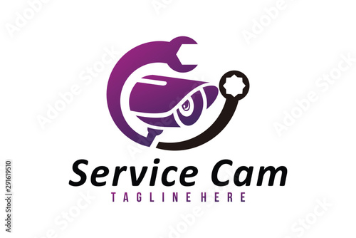 secure cam logo icon vector isolated