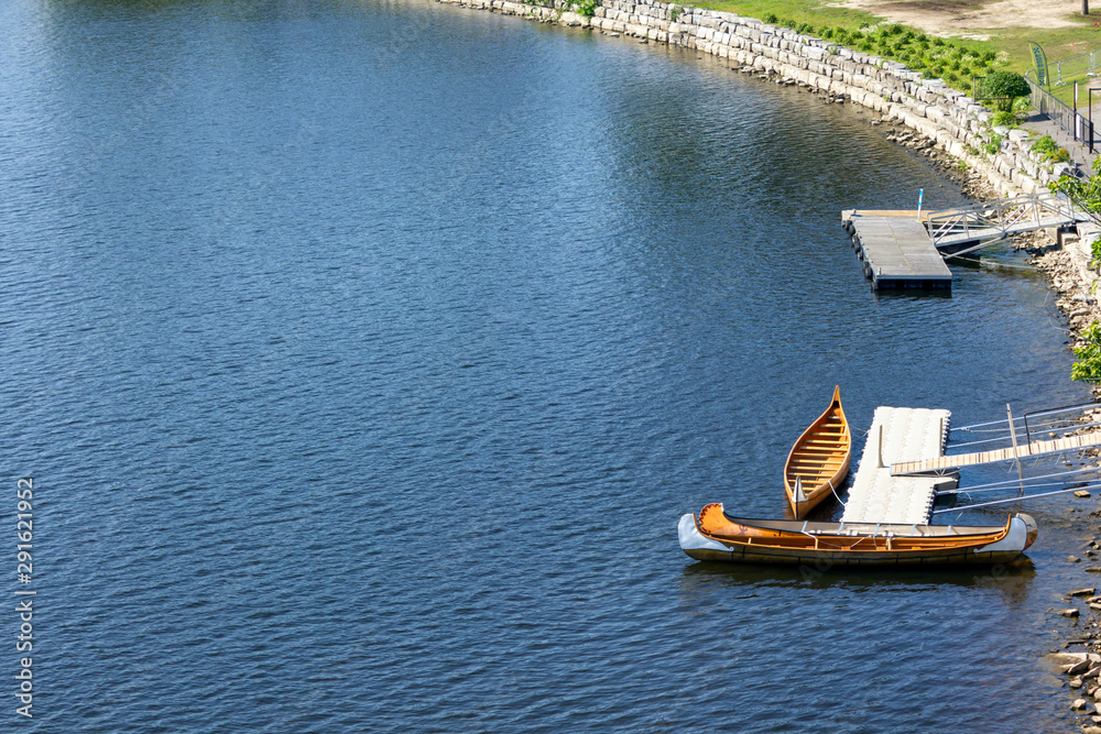 indigenous canoe boats kayaks near Canadian museum of history in Ottawa Stock Photo Adobe Stock