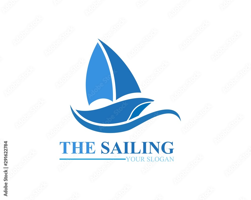 Sailing ship boat vector logo icon template design Sailing ship boat vector logo icon template design