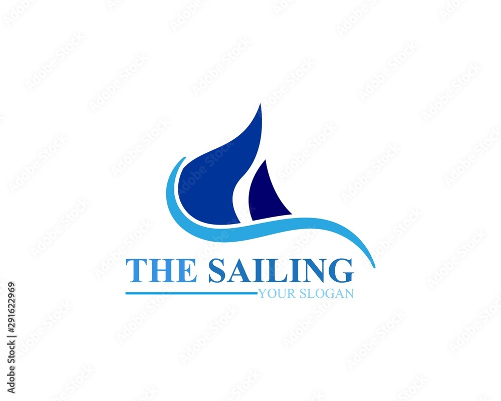 Sailing ship boat vector logo icon template design