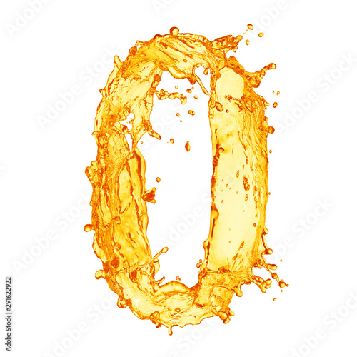 Orange liquid splash alphabet