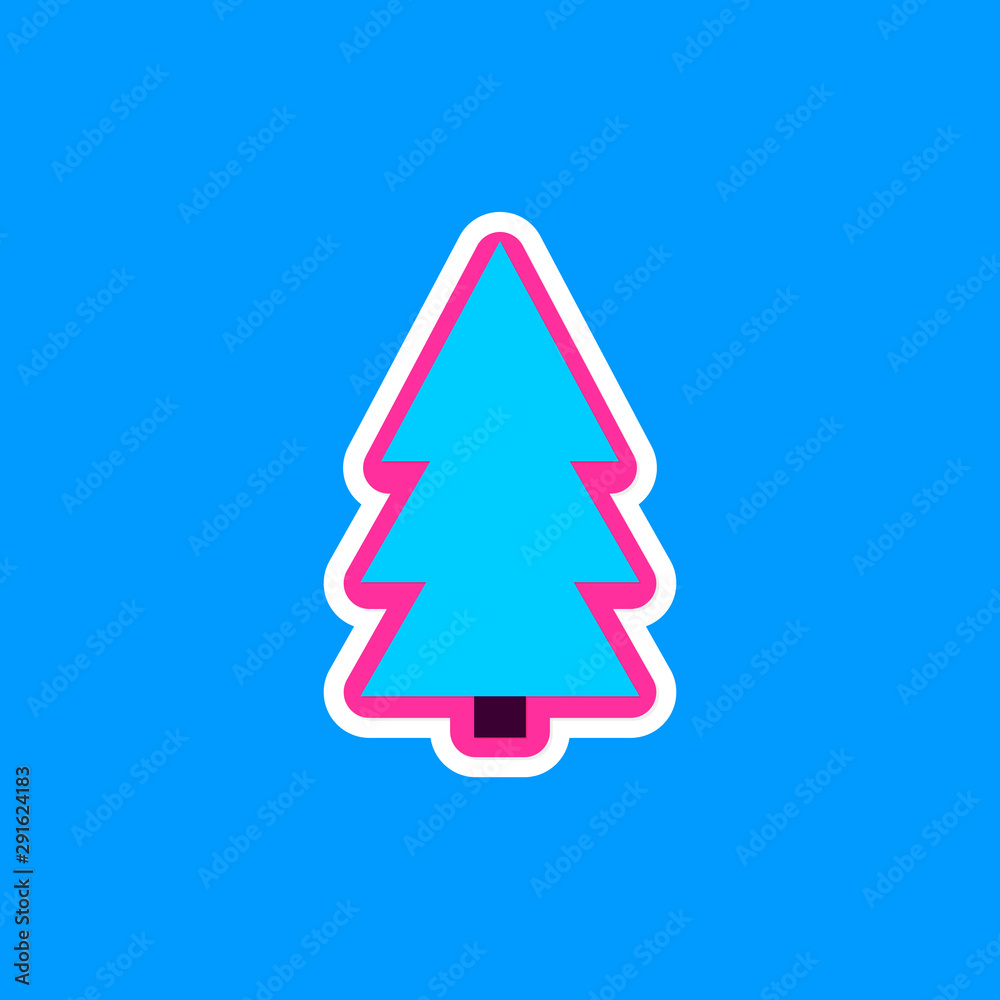 Christmas Tree icon, Xmas fir sticker design template, vector illustration Christmas Tree icon, Xmas fir sticker design template, vector illustration