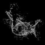 Fresh water splash isolated on black background