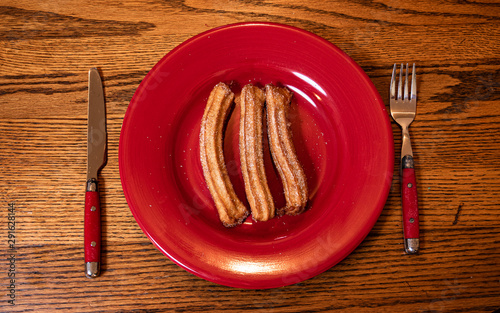 Peruvian Dinner Dishes on Brown Table Grain