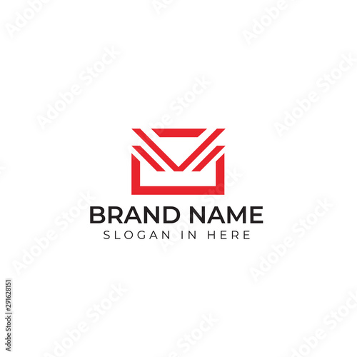 Email icon shaped with bold line vector logo design element