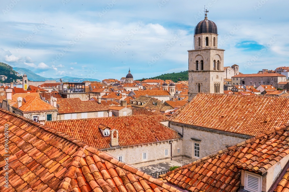 A beautiful cityscape of the Old City of Dubrovnik, Croatia.