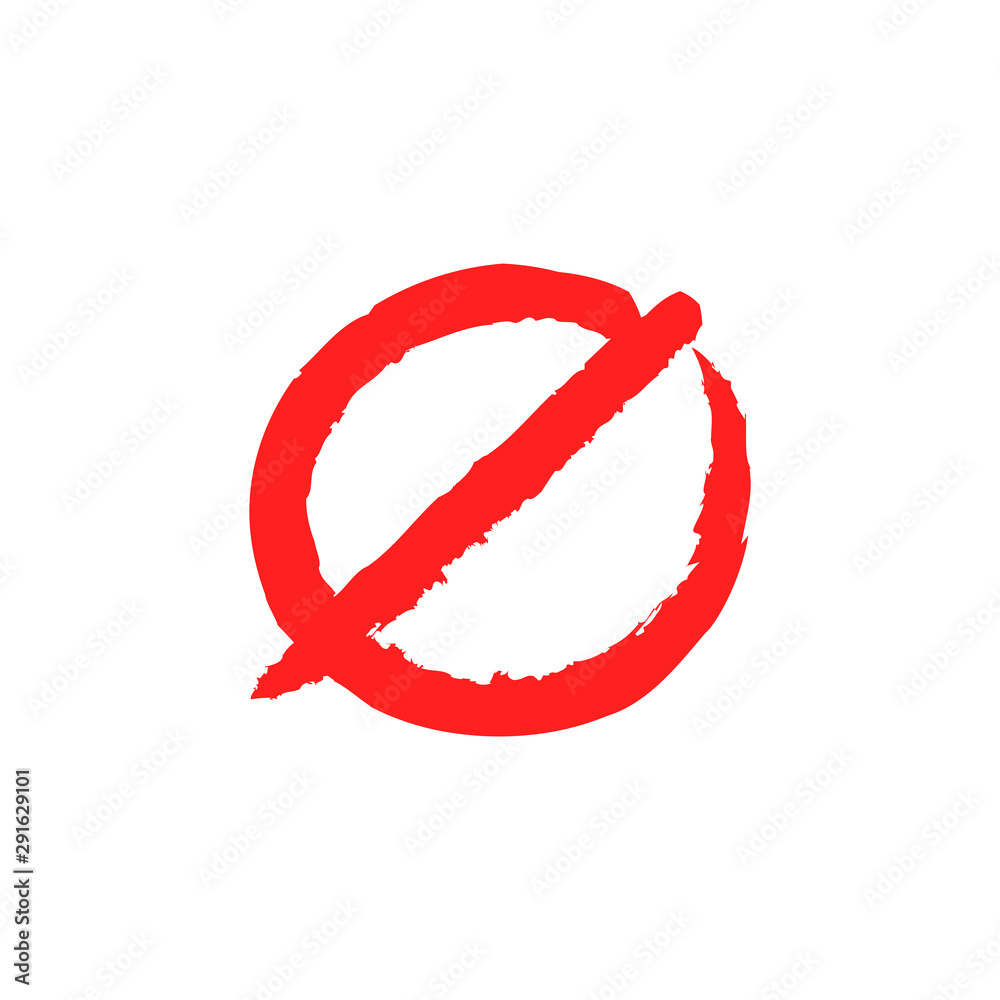Prohibition icon doodle. Hand drawn prohibited circle signal. Grunge style. Prohibition icon doodle. Hand drawn prohibited circle signal. Grunge style.