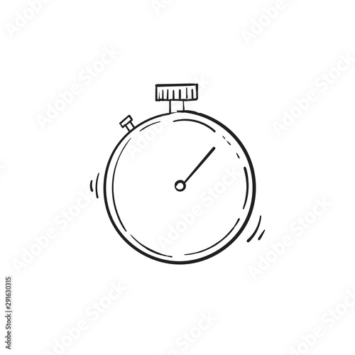handdrawn Stopwatch icon design template doodle vector