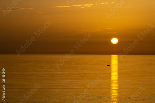 Sunrise over the ocean.