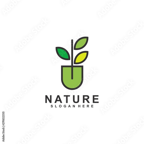 Nature, Tree leaf logo template, design concept. vector