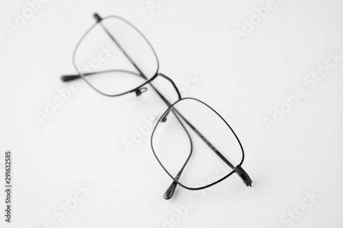 Glasses on isolated and white background