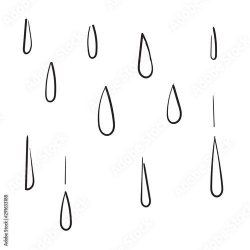 handdrawn Water drop icon design template doodle vector