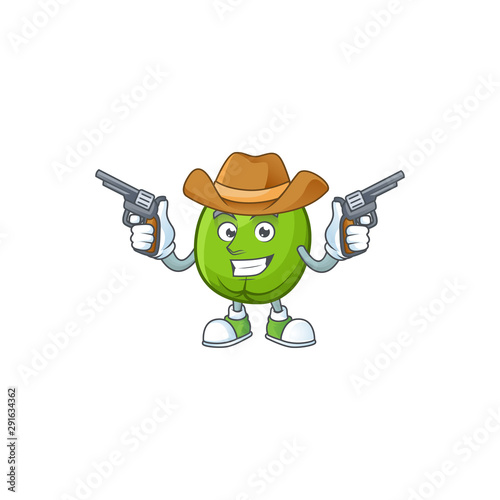 Cowboy casimiroa fruit cartoon for organic herb