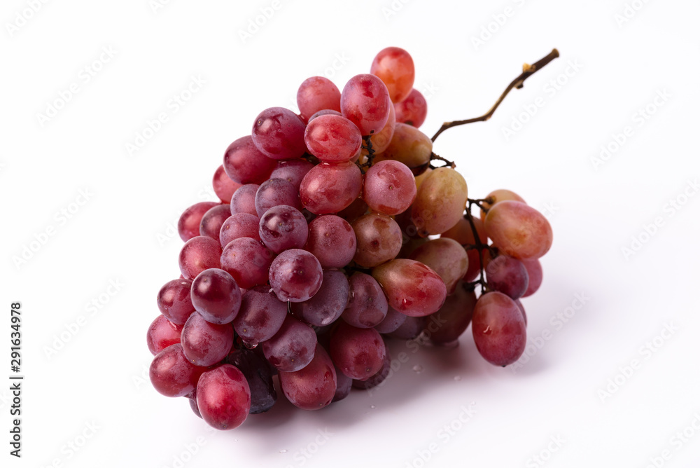 Bunch ripe red grape isolated on white background. Bunch ripe red grape isolated on white background.