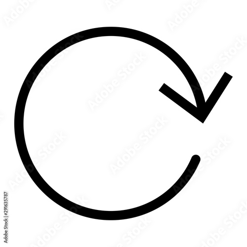 Circular, circle arrow right. Radial arrow icon, symbol. Clockwise rotate, twirl, twist concept element. Spin, vortex pointer. Whirlpool, loop cursor shape photo