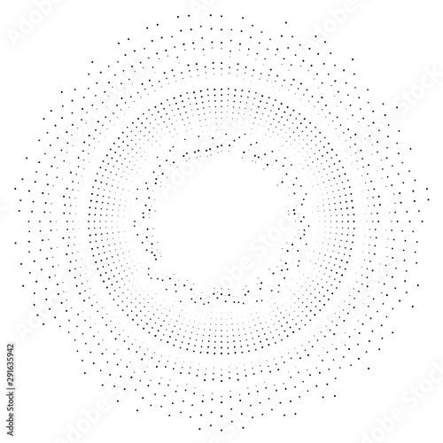 Halftone rays, beams. dots, dotted radial burst lines. Sparkle, fireworks, gleam design. Circular, concentric stripes. radiating, converging trail lines