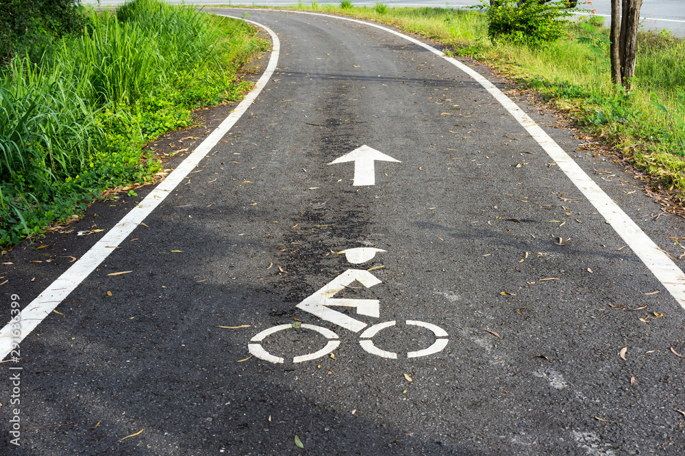 Bike lane in the park Bike lane in the park
