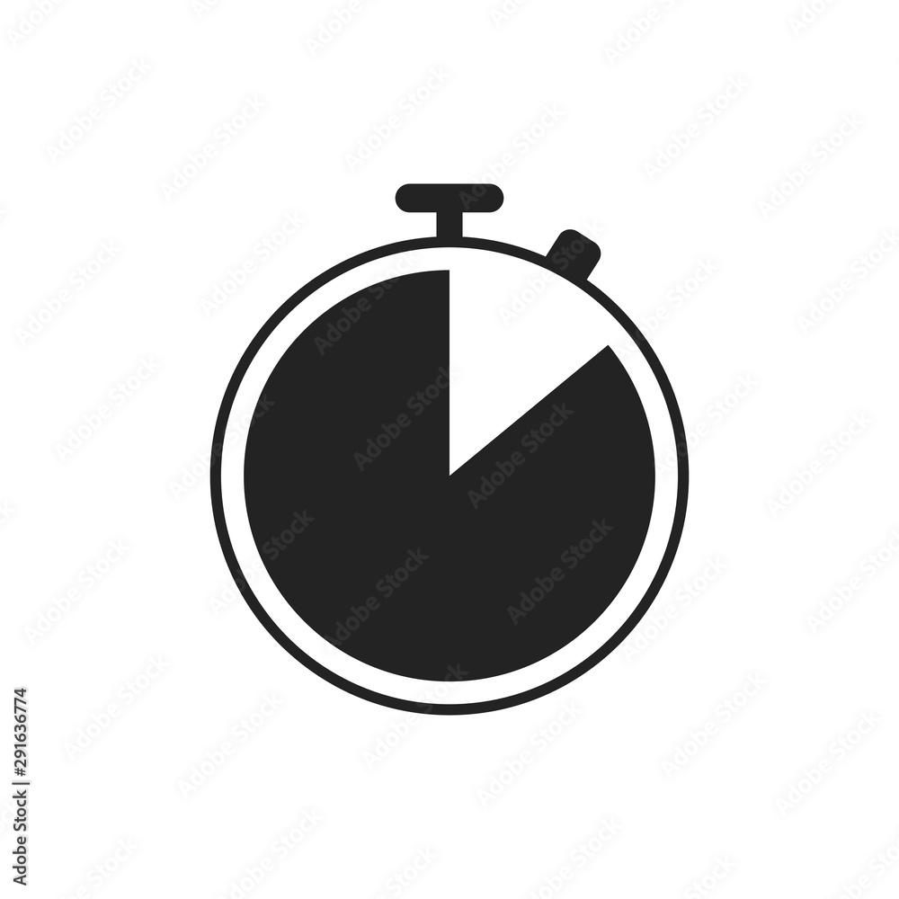 Stopwatch timer icon. Isolated on white background. Flat style. Stopwatch timer icon. Isolated on white background. Flat style.