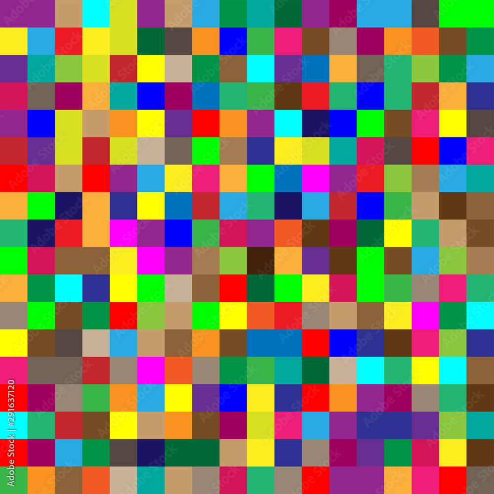 seamless random squares, mosaic tiles pixelated, pixels colorful vibrant, vivid background / pattern. blocks repeatable pattern. checker, chequered grid, mesh. tessellation, cellular tileable texture