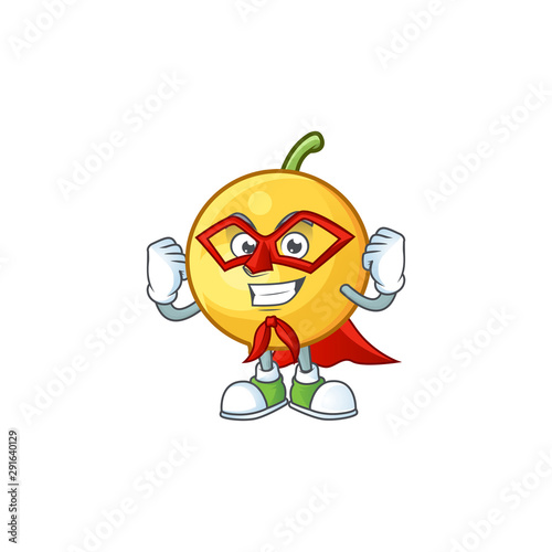 Super hero fresh mundu cartoon mascot for herb