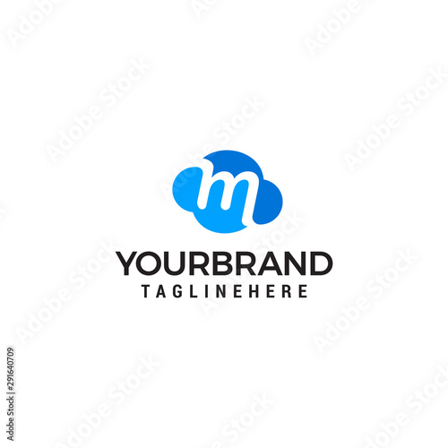 initial leter M cloud logo vector illustration design template