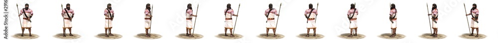 Fototapeta premium 3D rendering, warrior character, illustration