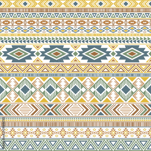 Mexican american indian pattern tribal ethnic motifs geometric vector background.