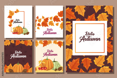 bundle of hello autumn season frames