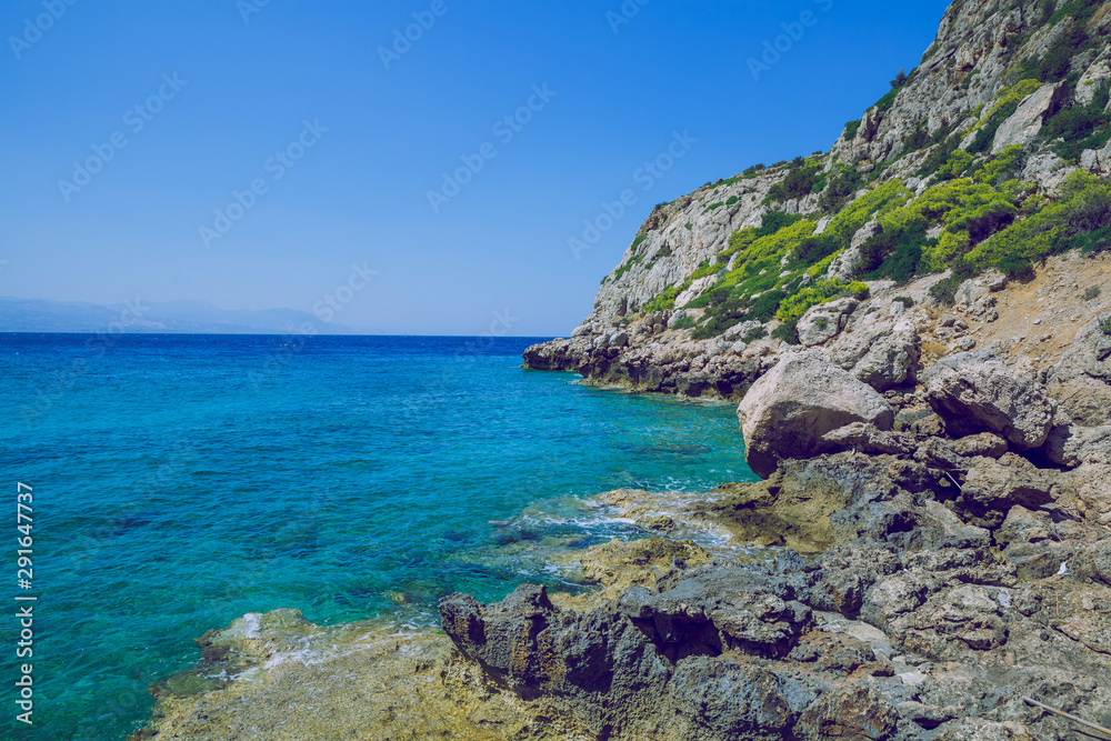 City athens, Greek Republic. Mountains and water, blue sea. 13. Sep. 2019. Travel photo.