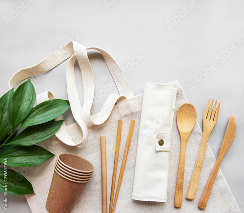 Zero waste concept, recycled tableware