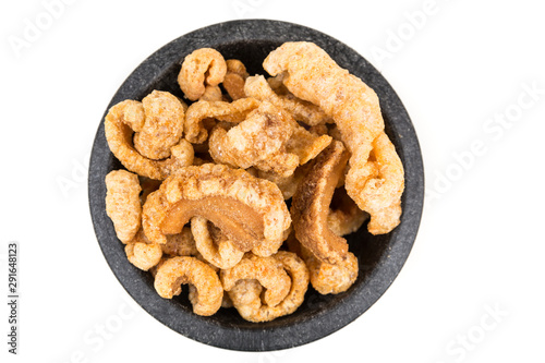 Low carb pork rind cracklins crunchy salty snack