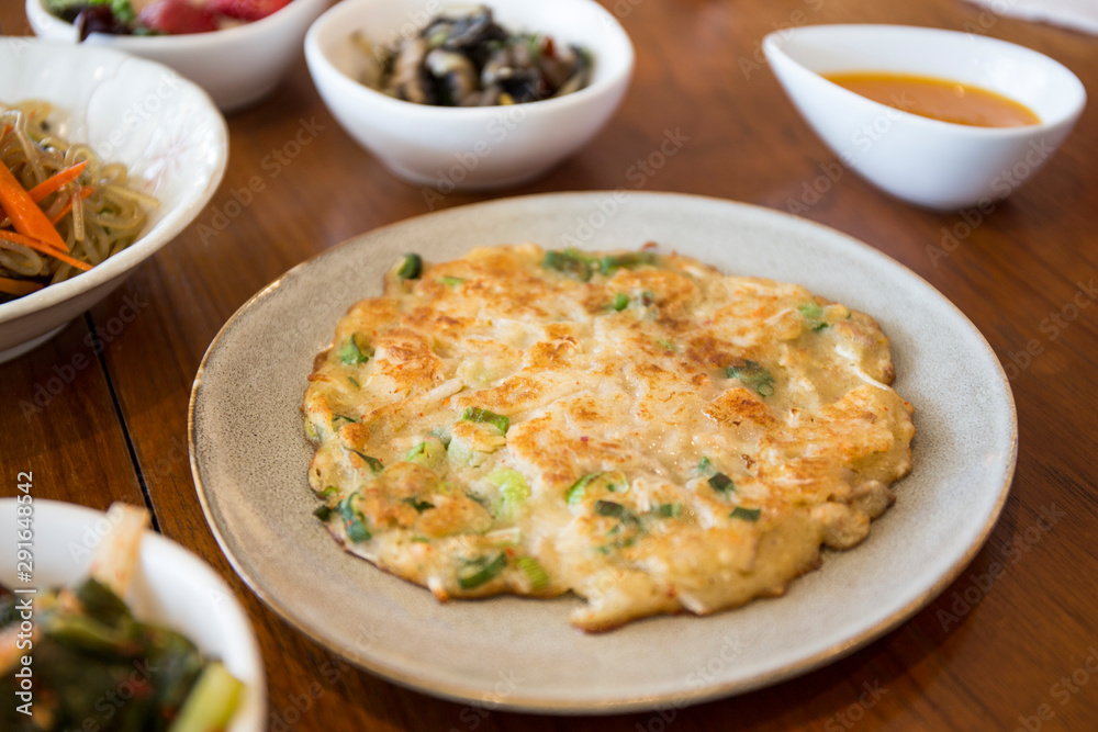 Korean style mung bean pancake, Nokdu-jeon which is called in Korea Korean style mung bean pancake, Nokdu-jeon which is called in Korea