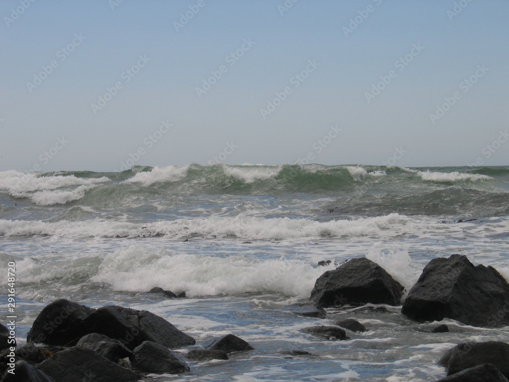 Sea, small wave, cloudy sky Sea, small wave, cloudy sky