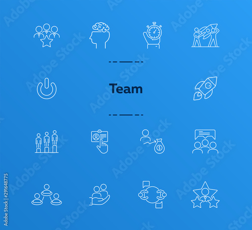 Team line icon set