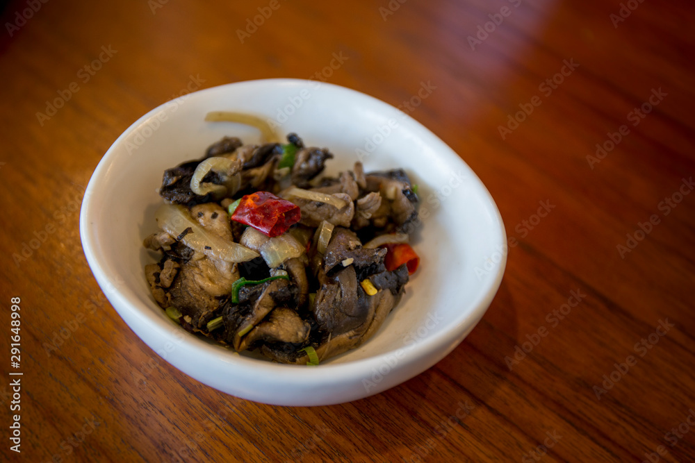 Korean side dish mushroom namul