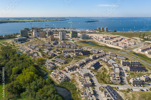 Aerial view of the new residential district DUIN in Almere Poort photo