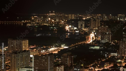Wallpaper Mural Aerial view of Nightscape at Lebuhraya Tun Dr Lim Chong Eu near Jelutong with busy traffic. Torontodigital.ca