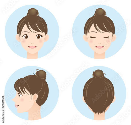 女性　顔　